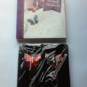 Butterfly Bookmarks Each are 2 1/4" x 1 1/4" Box Opened Never Used In Plastic